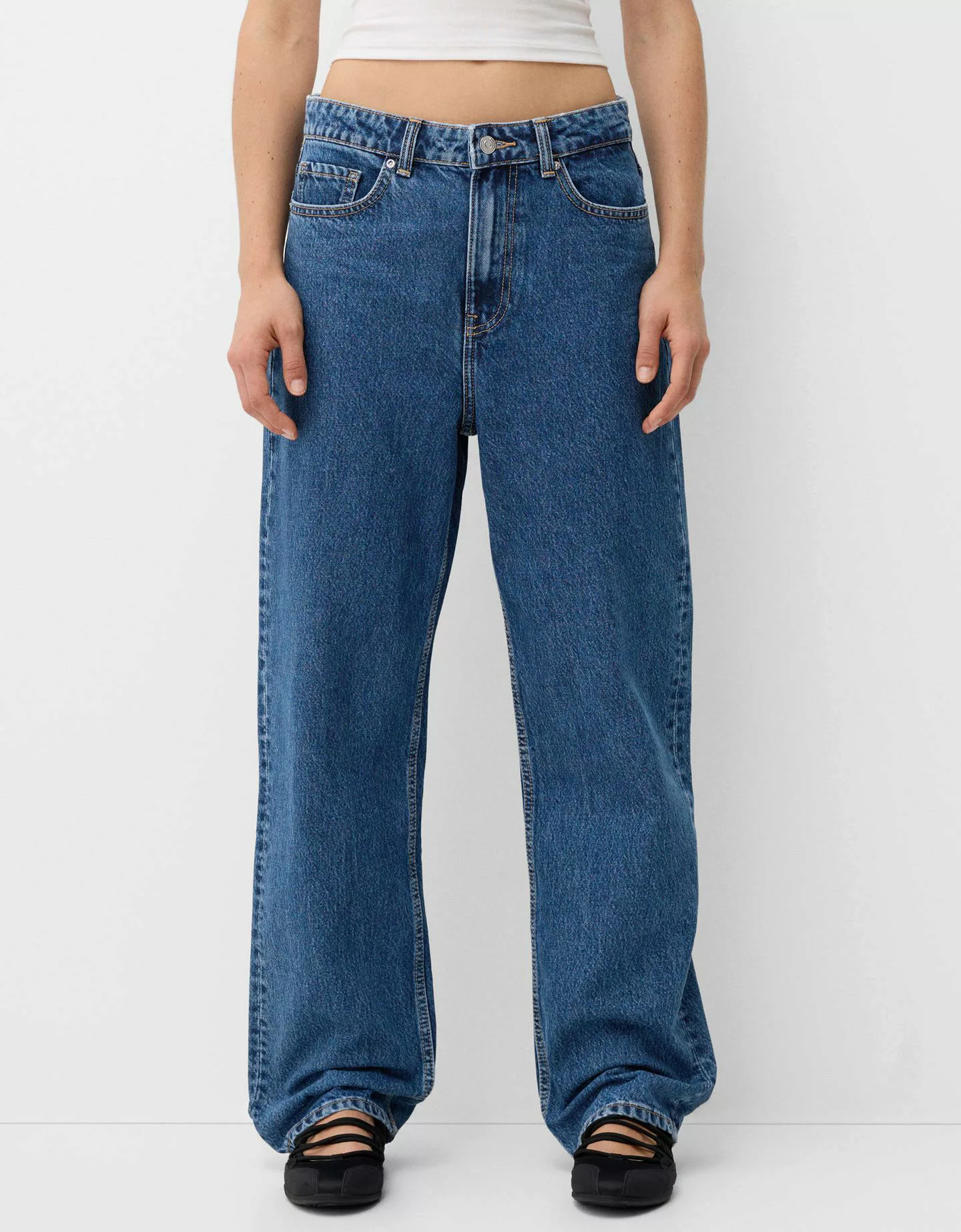 Bershka Jeans Im Neuen Mom Fit Damen 44 Blau günstig online kaufen