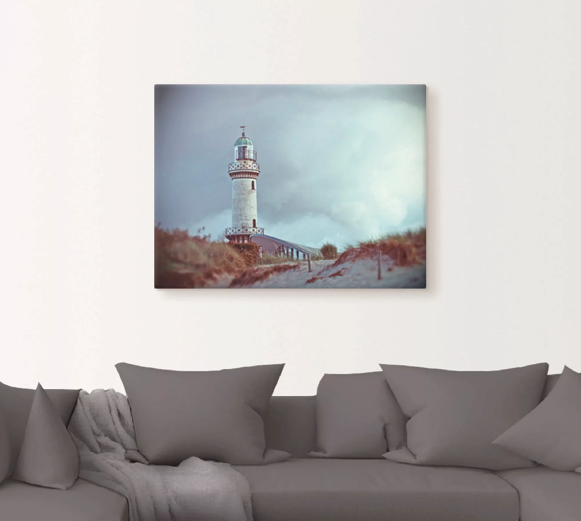 Artland Wandbild »Der Warnemünder Leuchtturm«, Gebäude, (1 St.), als Leinwa günstig online kaufen