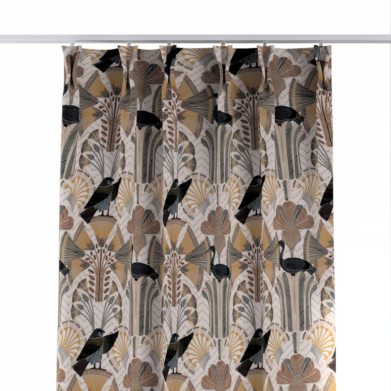 Vorhang mit flämischen 2-er Falten, beige-braun, Eden (144-25) günstig online kaufen