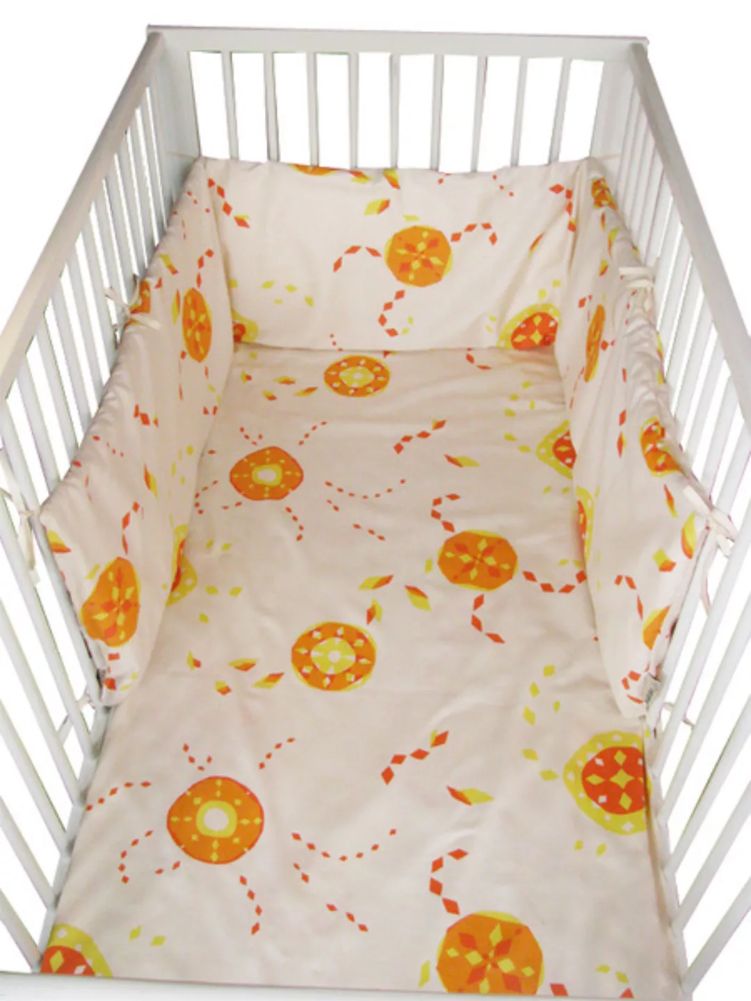 Kinderbettwäsche Starflower Orange Für Wiege Und Kleinkinderbett günstig online kaufen