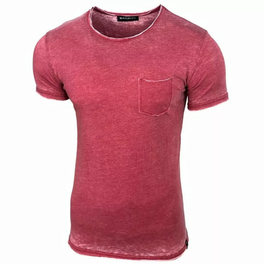 Baxboy T-Shirt Baxboy Rundhalsshirt Kurzarmshirt mit Knopfleiste T-Shirt günstig online kaufen