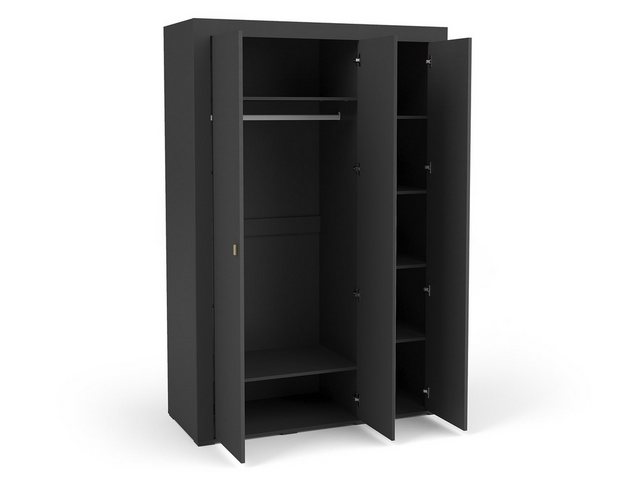 Compleo Kleiderschrank mit 3 Türen und Spiegel TRENDS, Fronten gefräst gerä günstig online kaufen