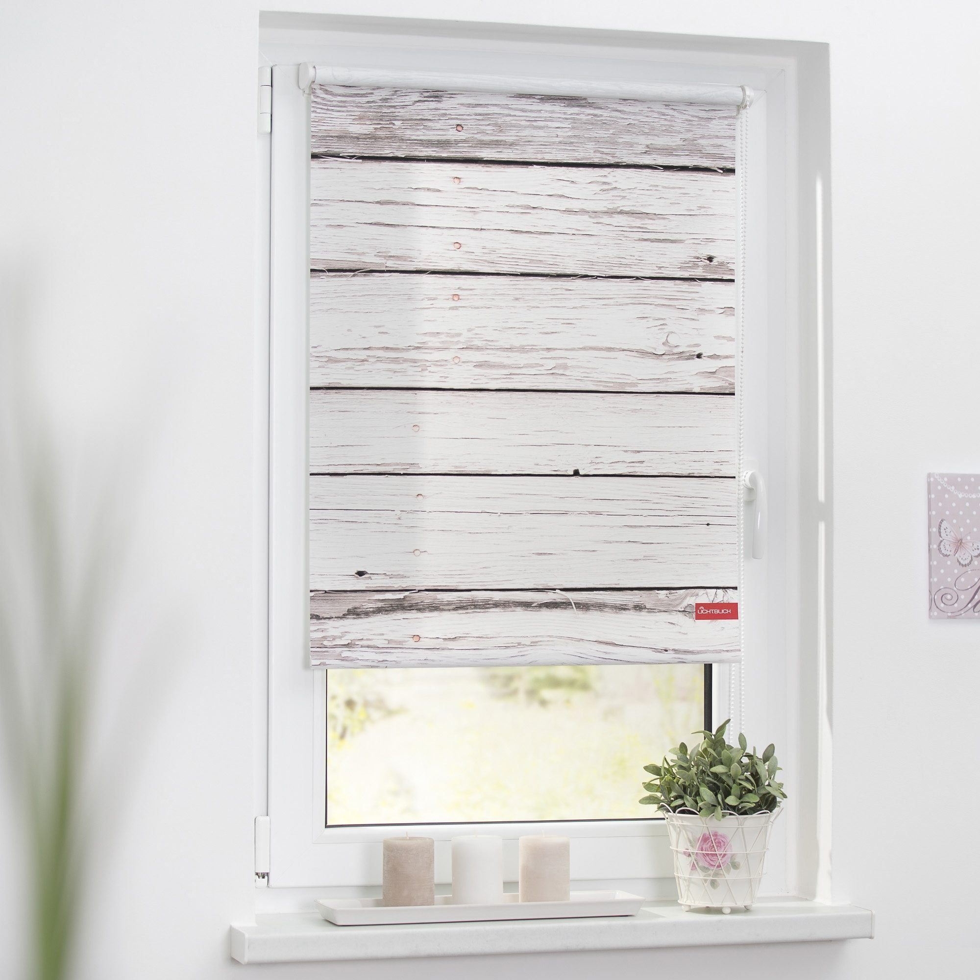 Seitenzugrollo Klemmfix Motiv Bretter Vintage, LICHTBLICK günstig online kaufen