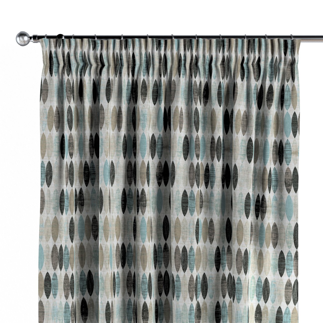 Vorhang mit Kräuselband, blau-beige, Modern (141-91) günstig online kaufen