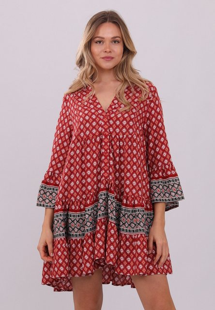 YC Fashion & Style Tunikakleid Traum Kleid in Rot mit Ethno-Mustern Allover günstig online kaufen