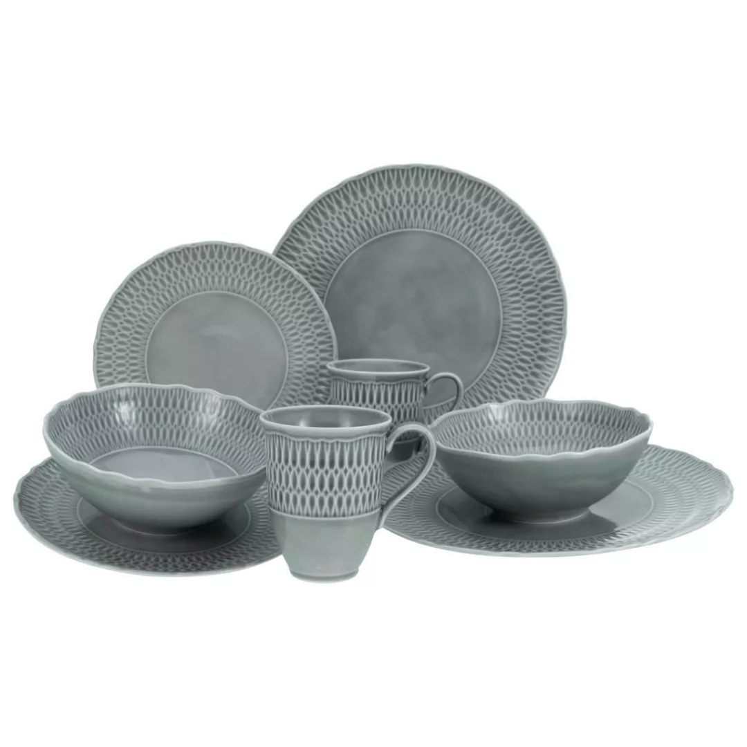 CreaTable Kombiservice SOFIA - STONE grau Porzellan 8 tlg. günstig online kaufen