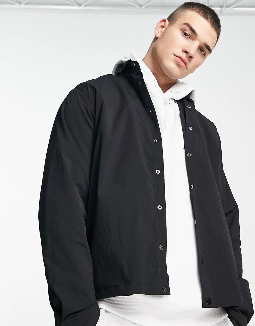 Jack & Jones – Core – Trainerjacke aus Nylon in Schwarz günstig online kaufen