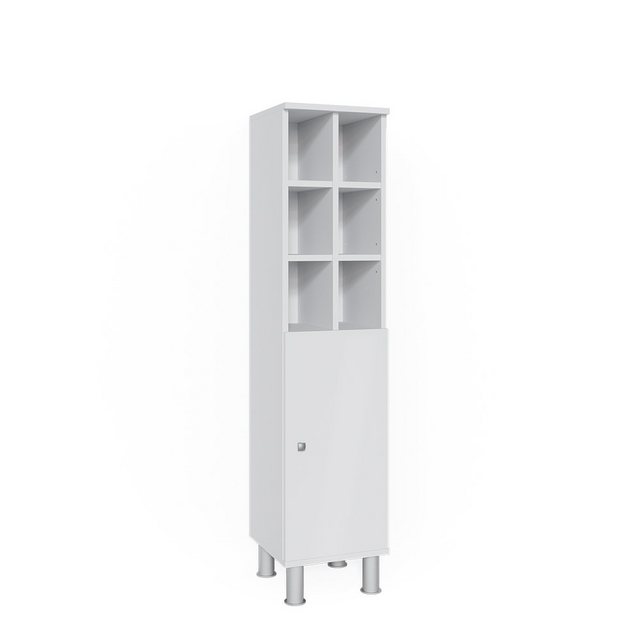 Vicco Badschrank Fynn Midischrank 8 Fächer Hochschrank Badezimmerschrank Ba günstig online kaufen