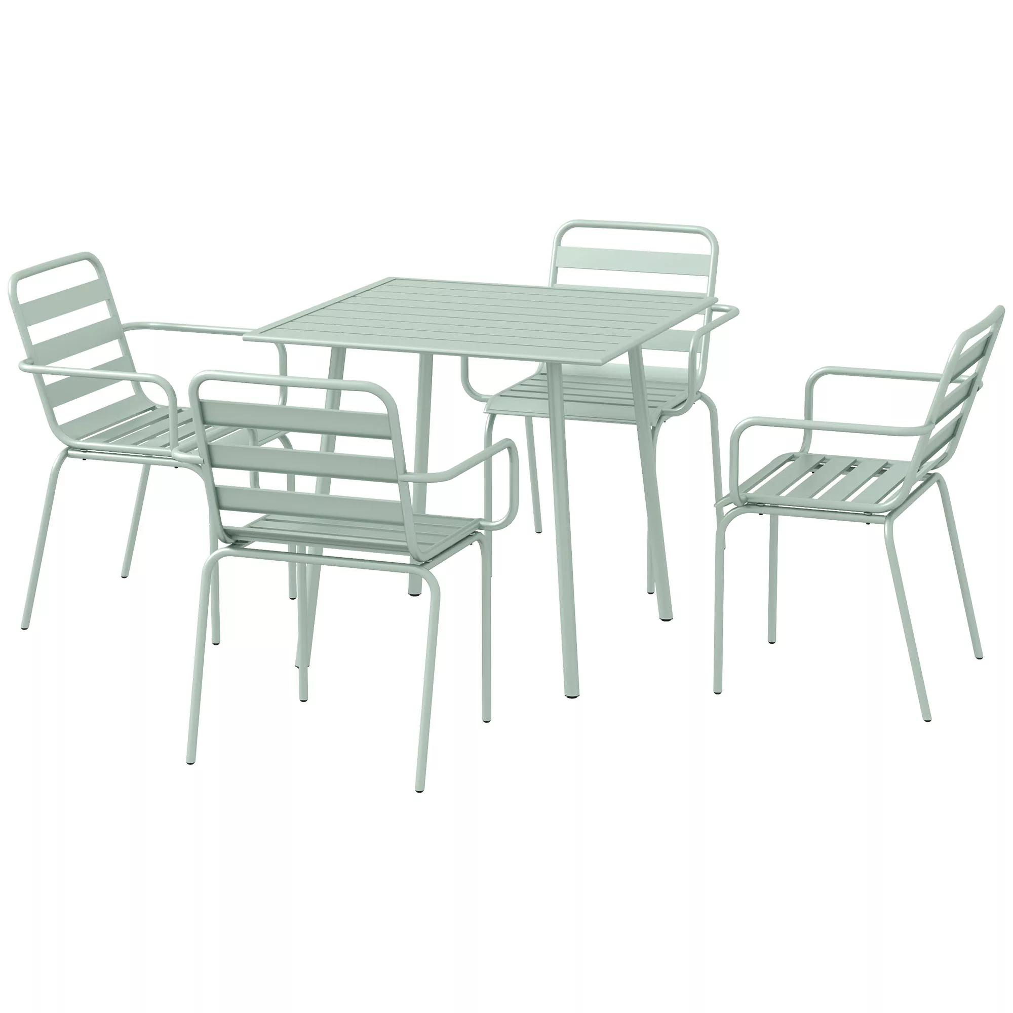 Outsunny 5 tlg. Sitzgruppe, Gartenmöbel-Set Sitzgarnitur mit 1 Esstisch, 4 günstig online kaufen