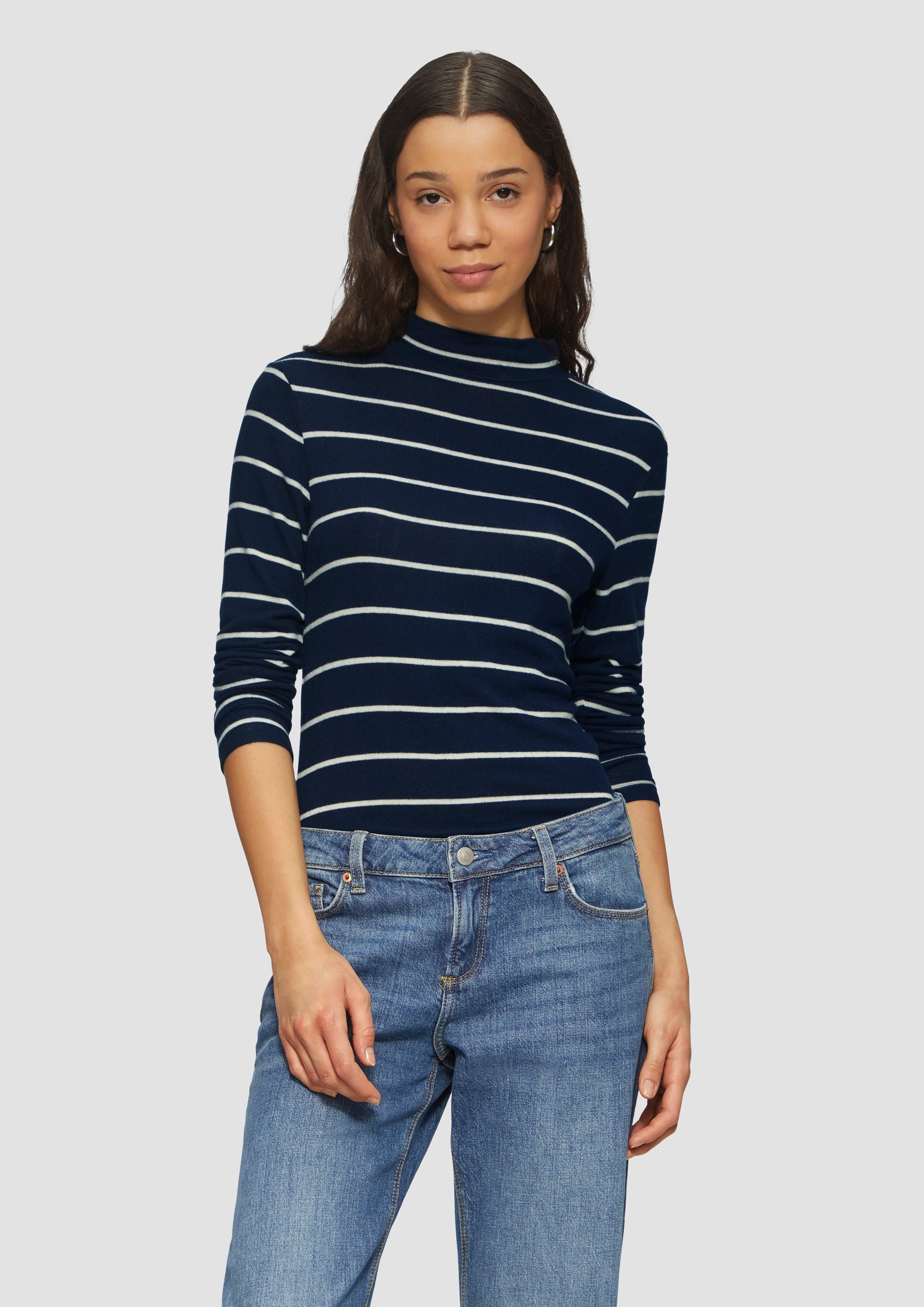 QS Langarmshirt Softes Longsleeve aus Viskosemix günstig online kaufen