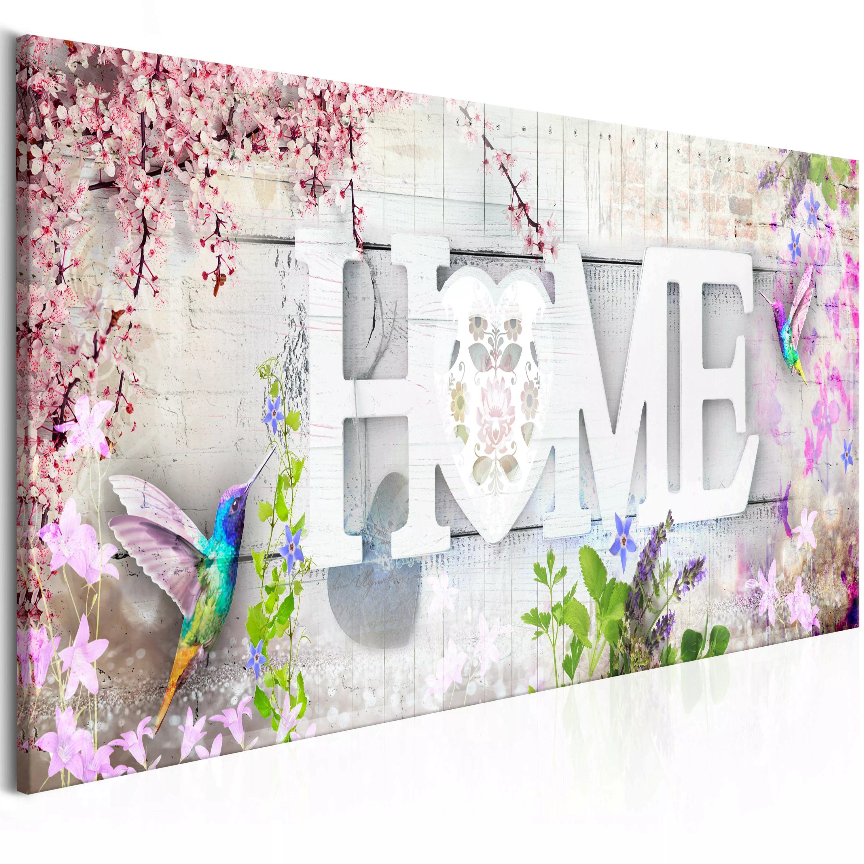 Wandbild - Home And Hummingbirds (1 Part) Pink Narrow günstig online kaufen