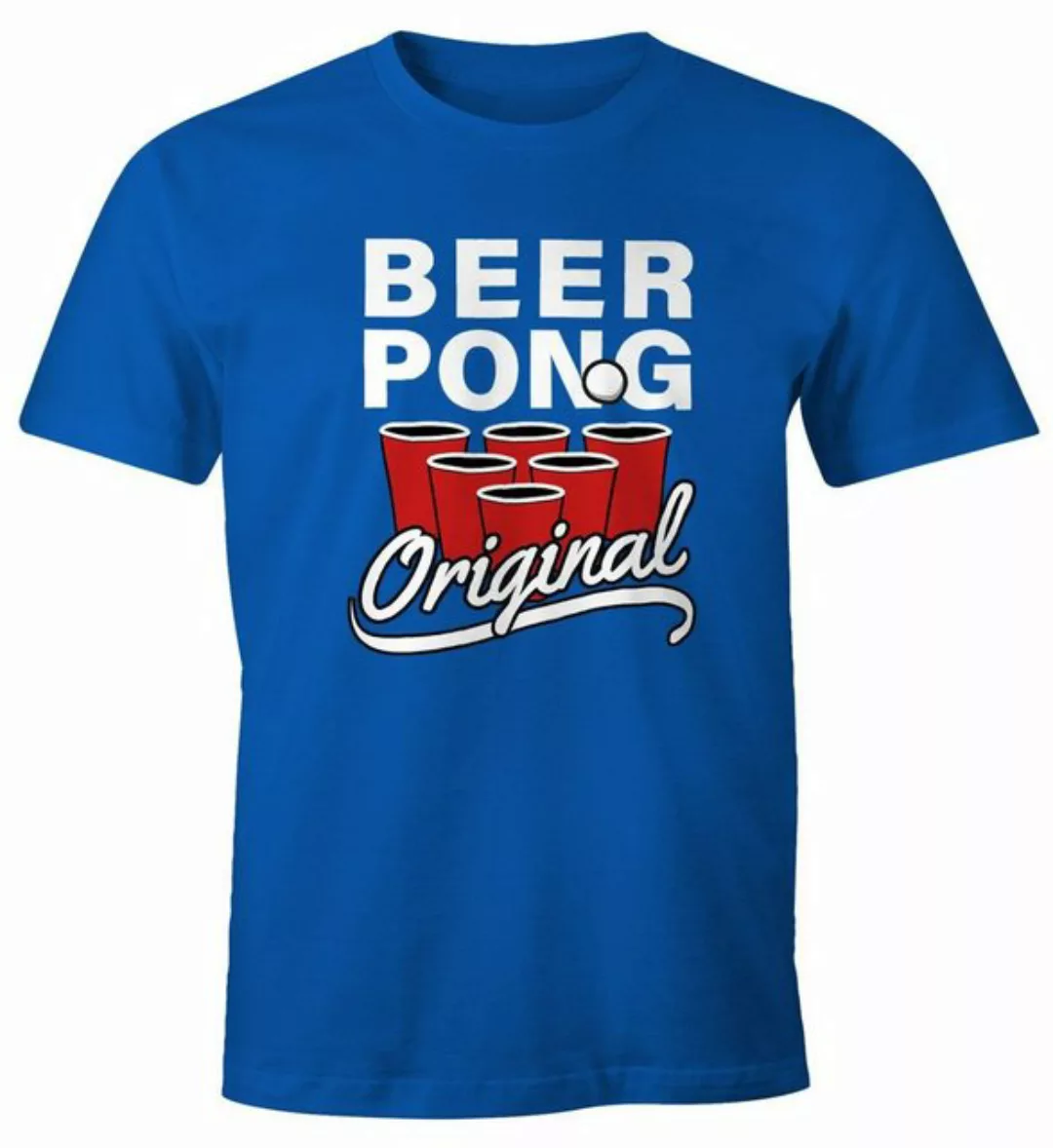 MoonWorks Print-Shirt Herren T-Shirt Beer Pong Original Bier Fun-Shirt Moon günstig online kaufen