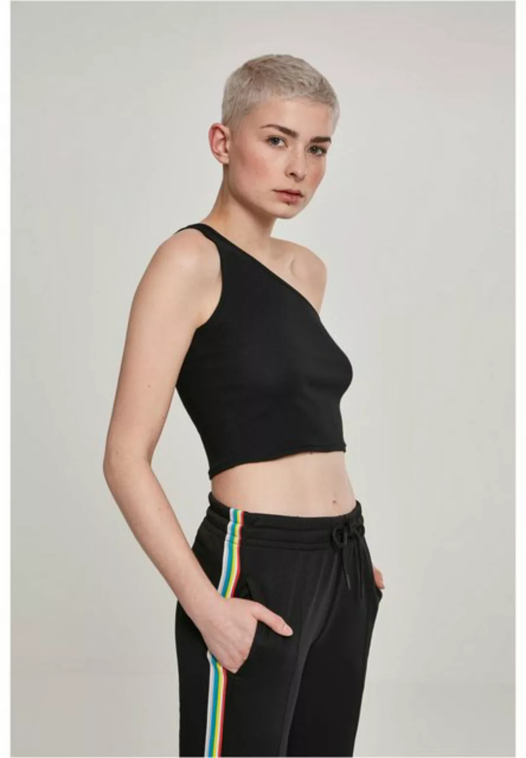 URBAN CLASSICS Tanktop TB2609 - Ladies Cropped Asymmetric Top black XS günstig online kaufen