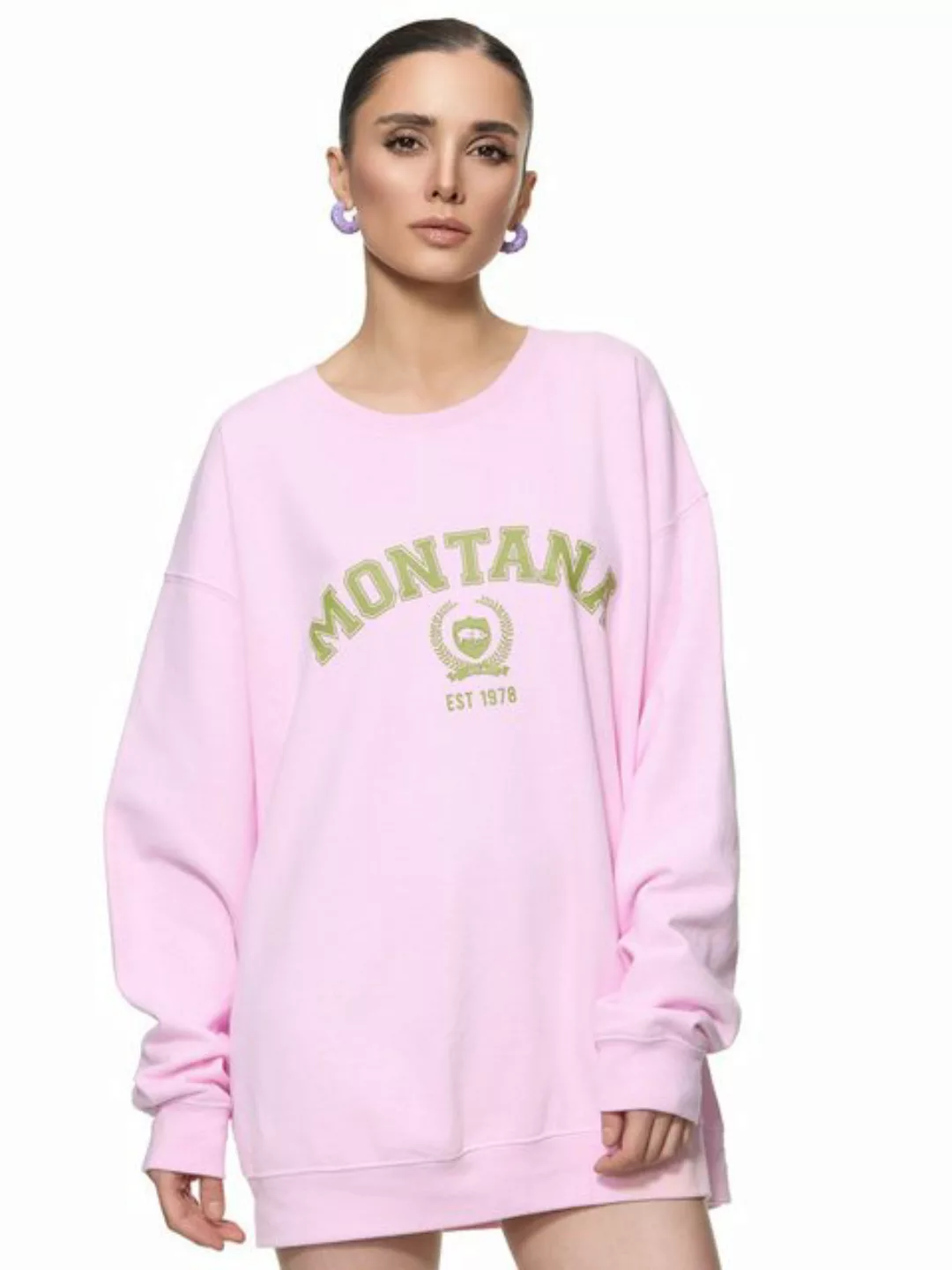 Worldclassca Sweatshirt Worldclassca Oversized Sweatshirt MONTANA Print Lan günstig online kaufen