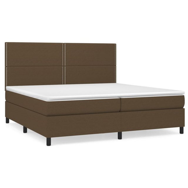 vidaXL Boxspringbett Boxspringbett mit Matratze Dunkelbraun 200x200 cm Stof günstig online kaufen