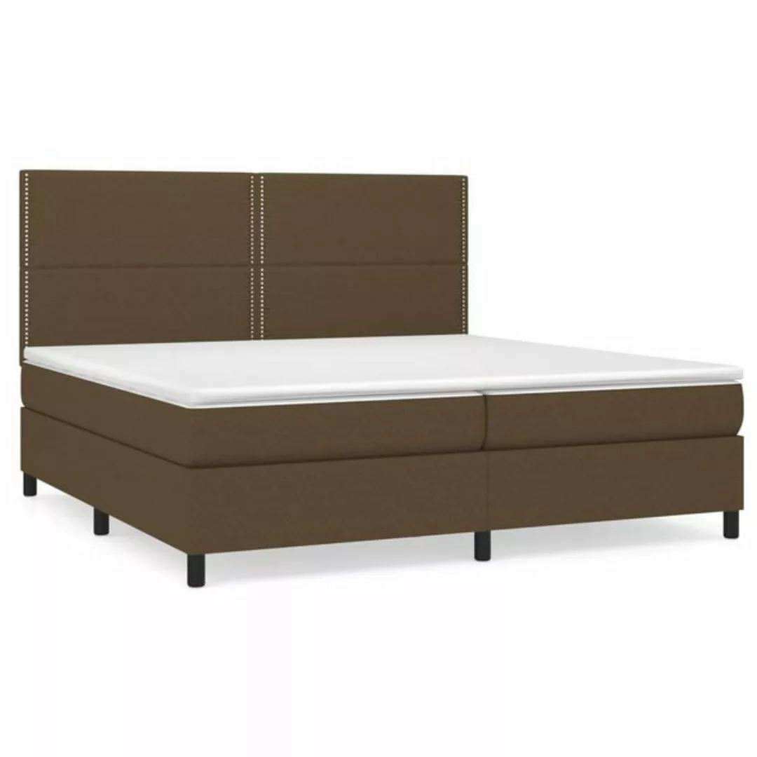 vidaXL Boxspringbett Boxspringbett mit Matratze Dunkelbraun 200x200 cm Stof günstig online kaufen