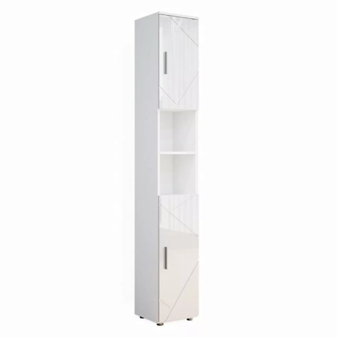 Vicco Hochschrank Irma, Weiß Hochglanz, 30 x 192 cm günstig online kaufen