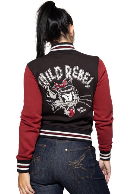 QueenKerosin Sweatjacke Wild Rebel mit Cartoon-Stickerei günstig online kaufen