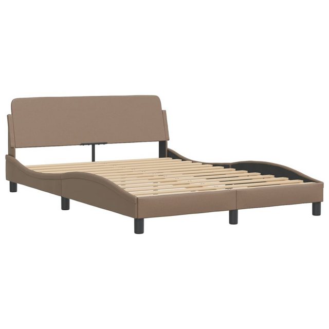 vidaXL Bett Bettgestell mit Kopfteil Cappuccino-Braun 140x190 cm Kunstleder günstig online kaufen