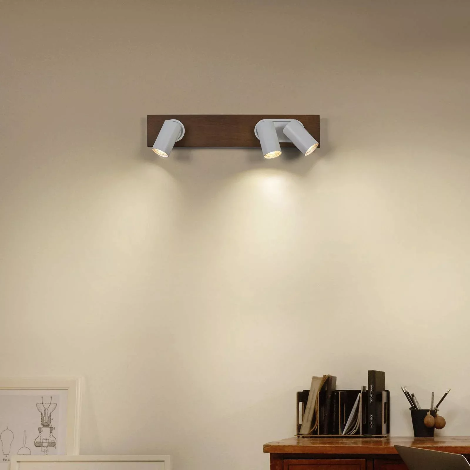 LEDVANCE LED-Deckenspot Mercury GU10, 3-fl., Holz/weiß günstig online kaufen