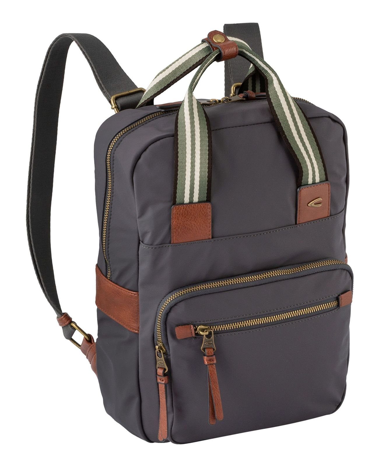 camel active Rucksack "Bari", aus hochwertigem matten Nylon mit gestreiftem günstig online kaufen