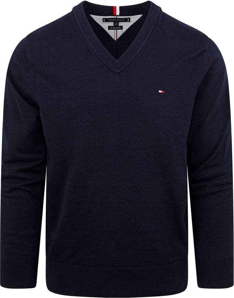 Tommy Hilfiger Pullover V-Ausschnitt Navy - Größe XXL günstig online kaufen