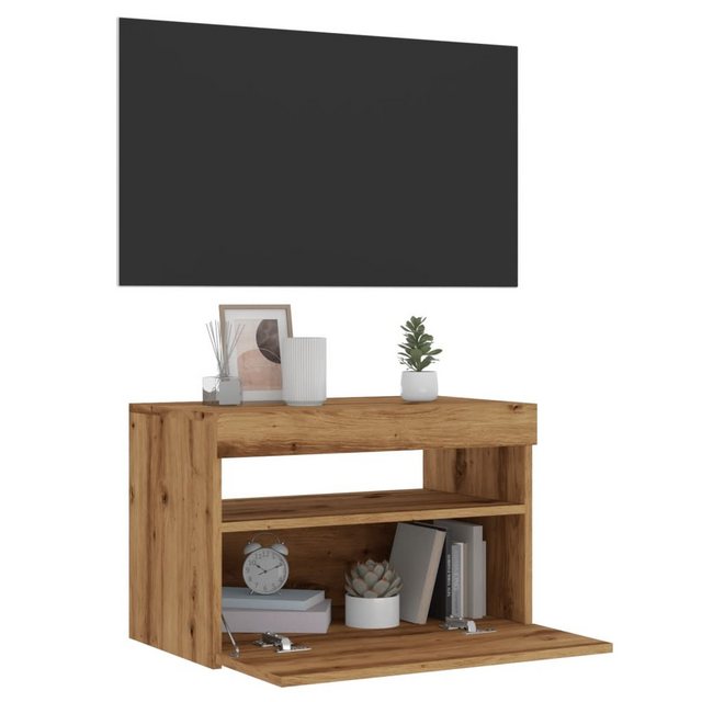 vidaXL Schrankmodule TV-Schrank mit LED-Leuchten Artisan-Eiche 60x35x40 cm günstig online kaufen