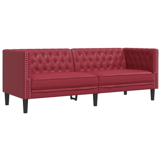 vidaXL Sofa Chesterfield-Sofa 3-Sitzer Weinrot Kunstleder günstig online kaufen