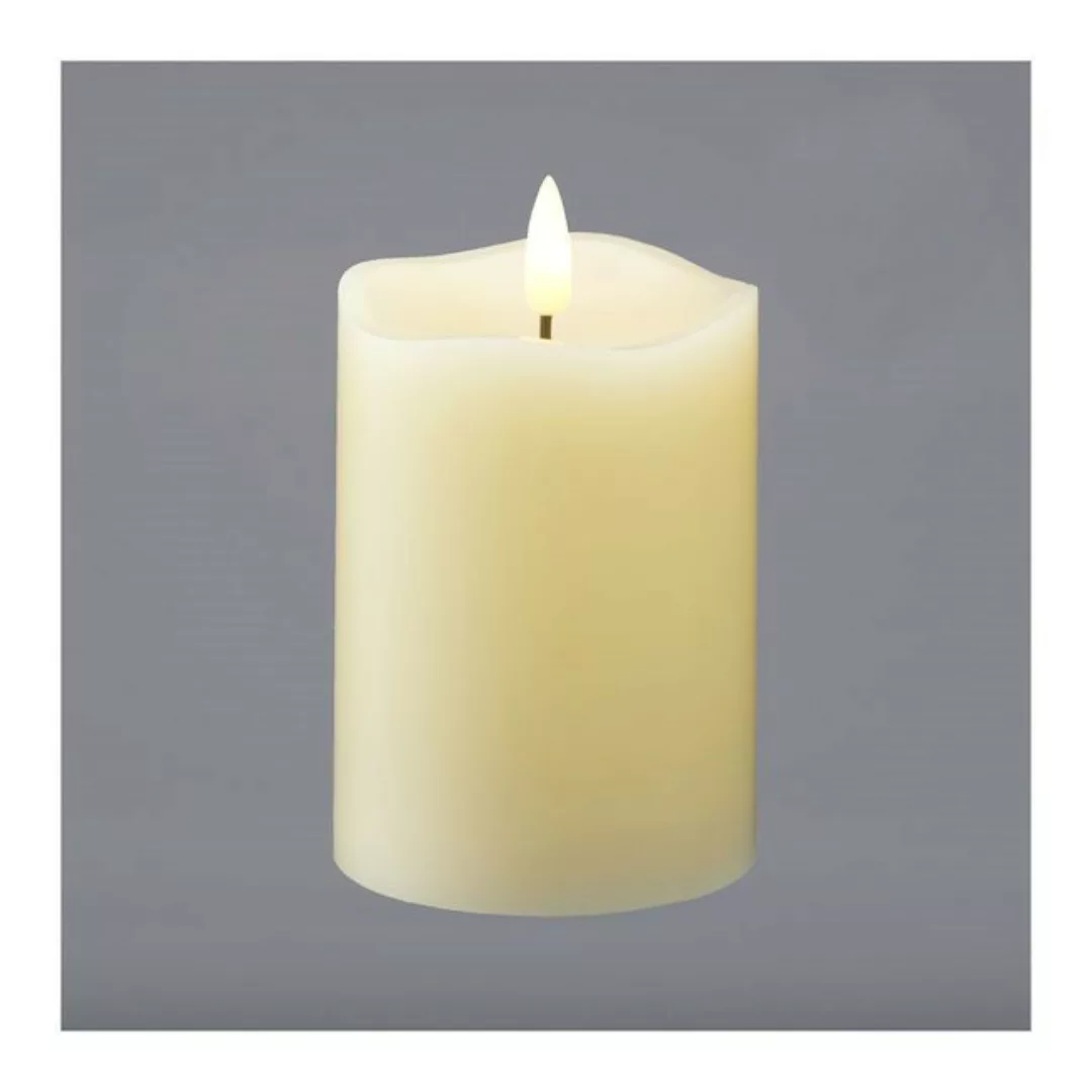 LED-Kerze 2er Set NEW FLAME ca. 10 cm hoch echtwachs von CEPEWA Elfenbein günstig online kaufen
