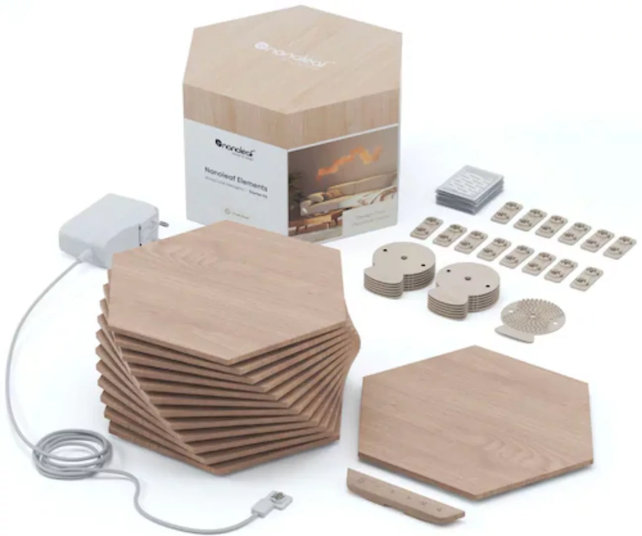 nanoleaf Dekolicht »Elements Wood Look«, Smarte Technologie und elegante Be günstig online kaufen