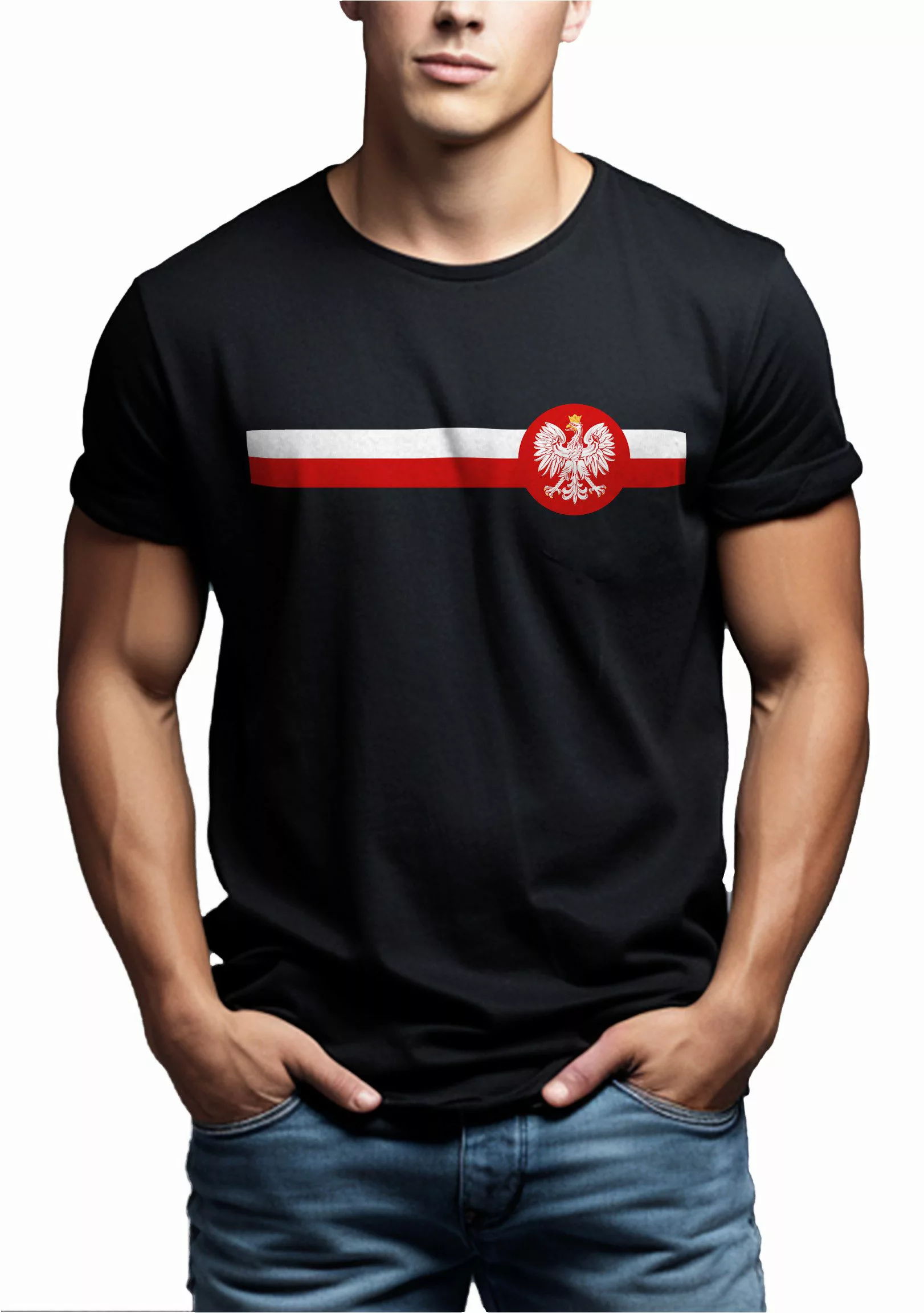 MAKAYA Print-Shirt Polnische Flagge Herren Polen günstig online kaufen