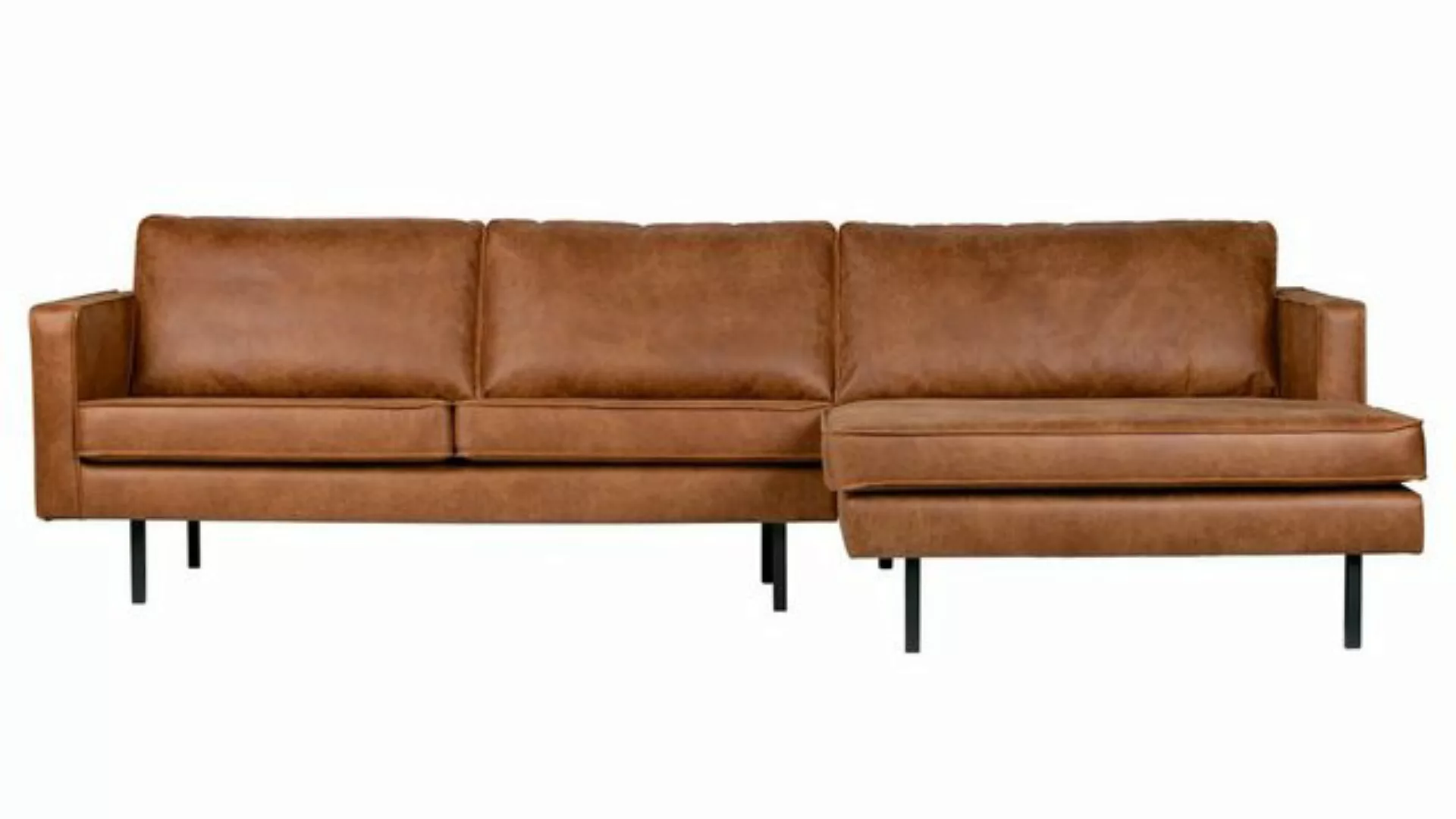 BePureHome Ecksofa Longchair-Sofa Rodeo Rechts - Leder Cognac, Freistellbar günstig online kaufen