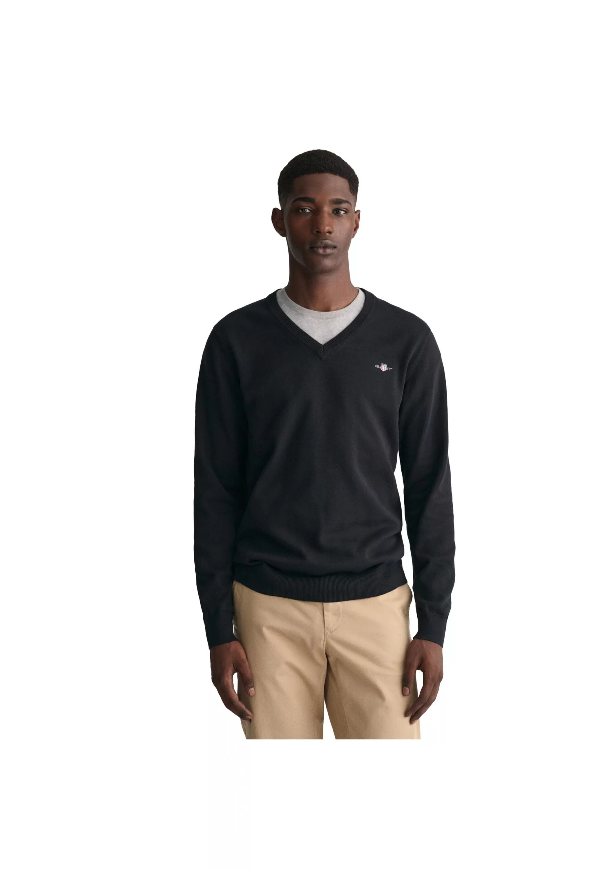 Gant V-Ausschnitt-Pullover "Classic Cotton V-Neck", Premium Strickjersey au günstig online kaufen