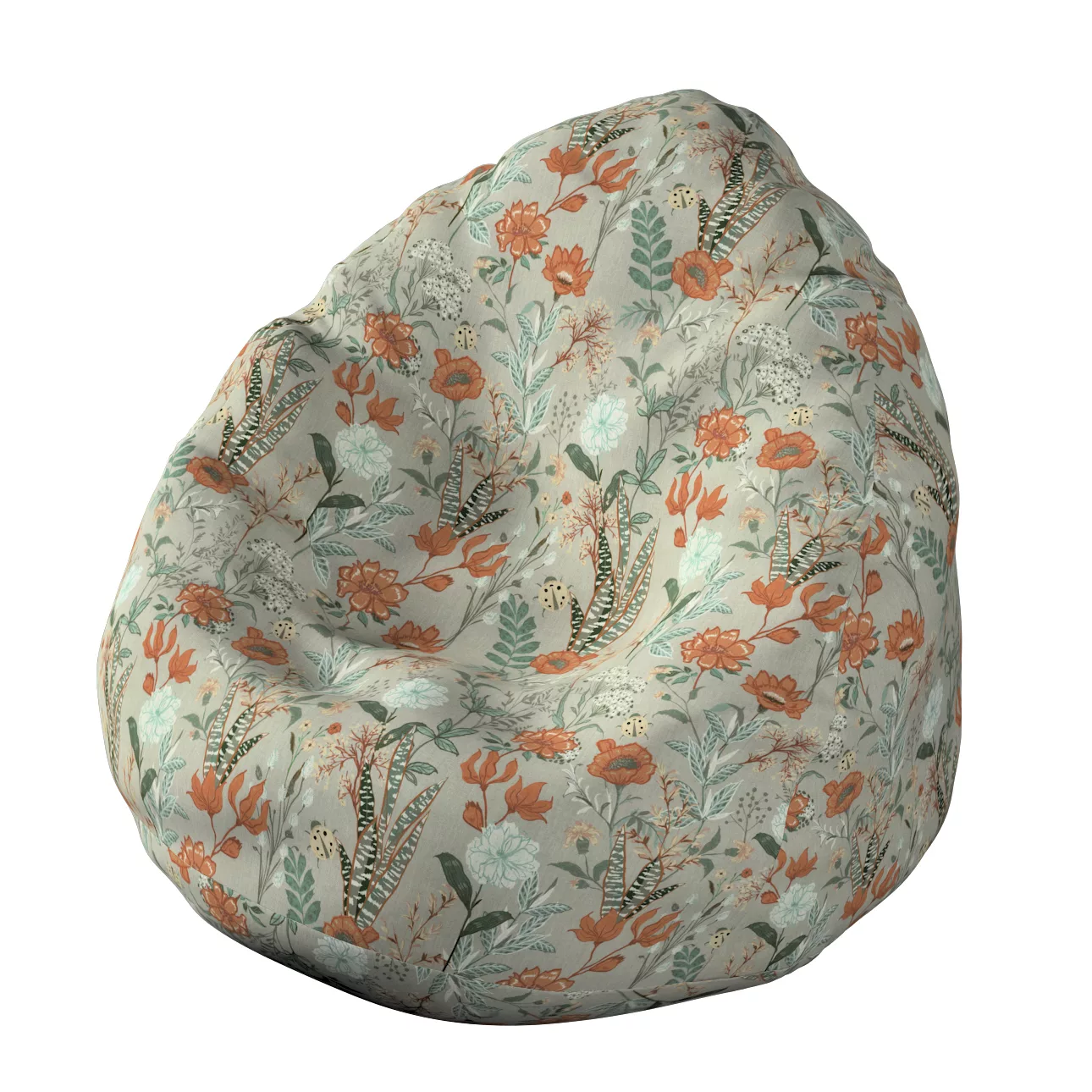 Sitzsack, grau-orange-grün, Ø50 x 85 cm, Flowers (143-70) günstig online kaufen