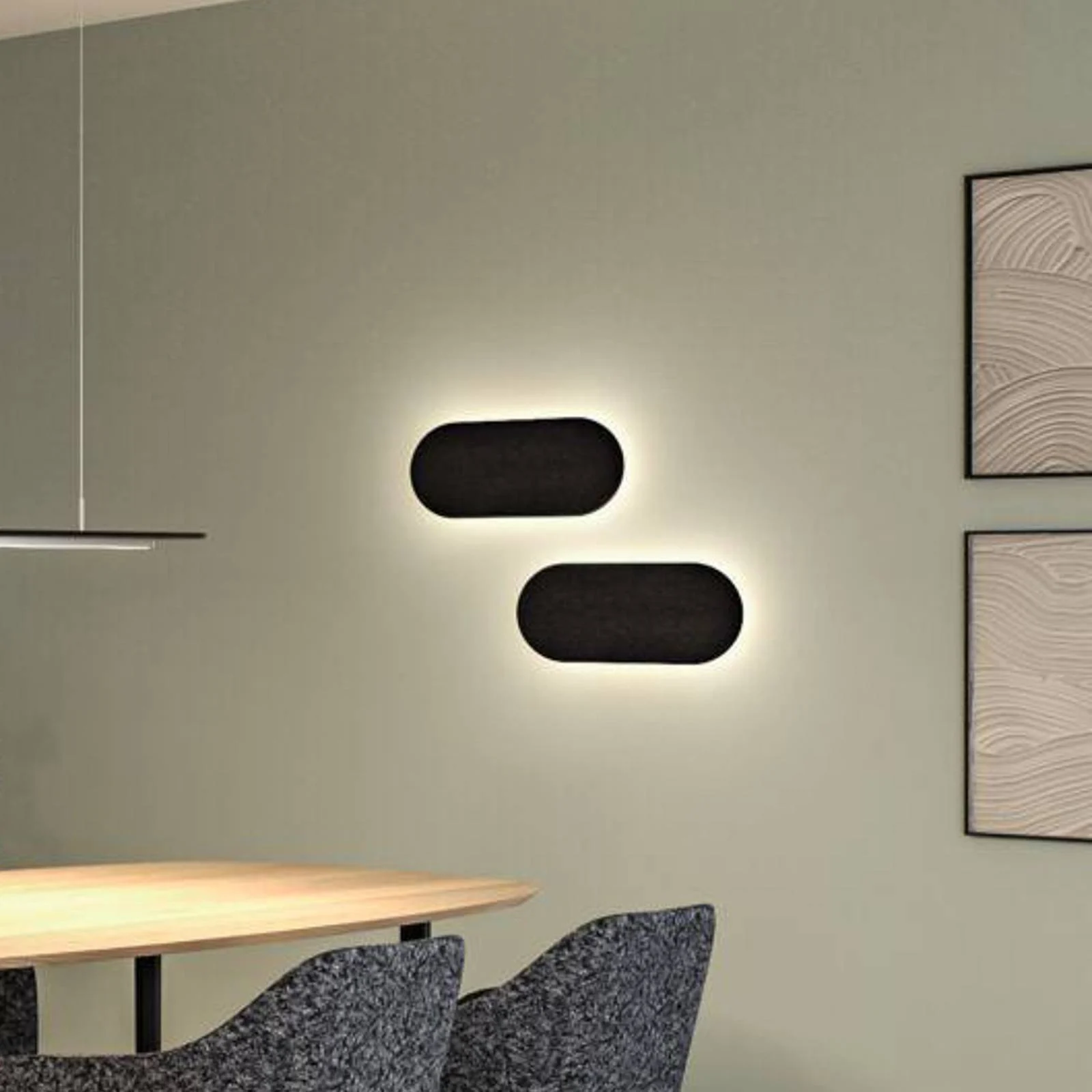 Paulmann LED-Wandleuchte Tulga, 45 x 20 cm, anthrazit, Filz günstig online kaufen