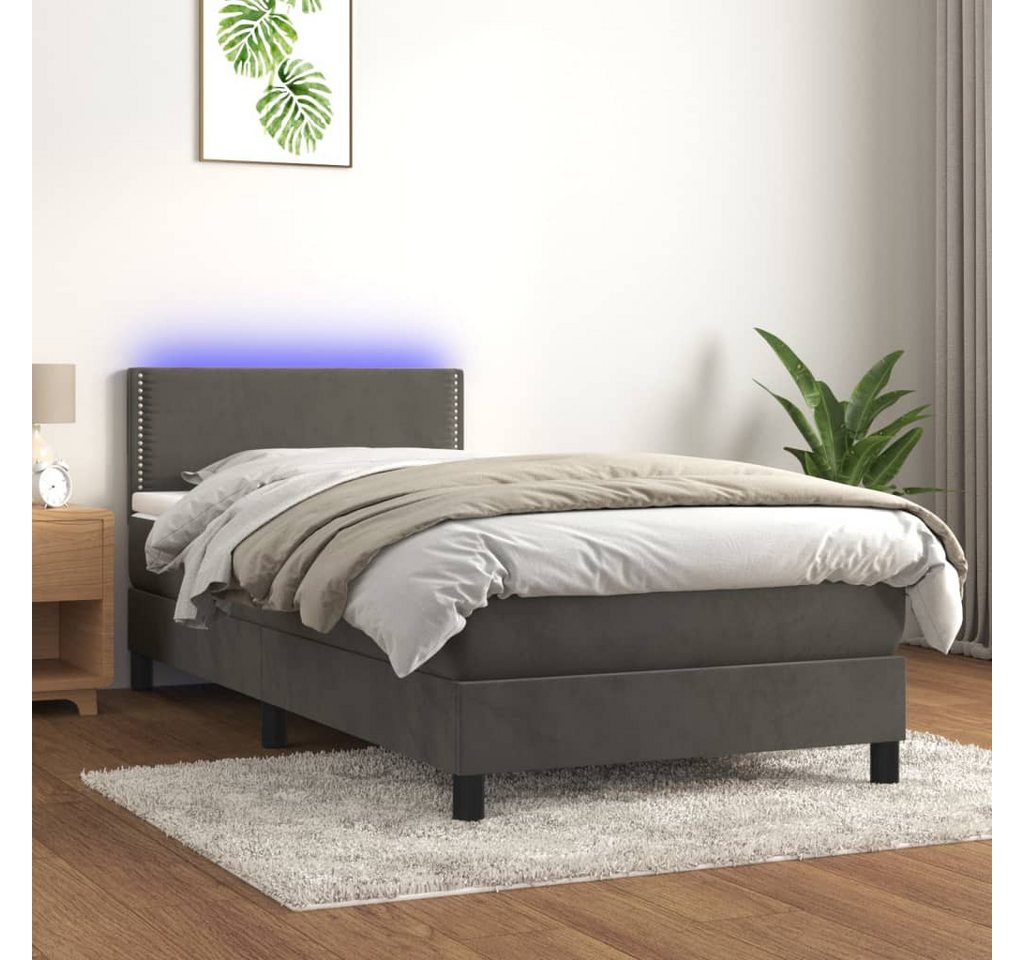 vidaXL Boxspringbett Bett Boxspringbett mit Matratze & LED Samt (100 x 200 günstig online kaufen