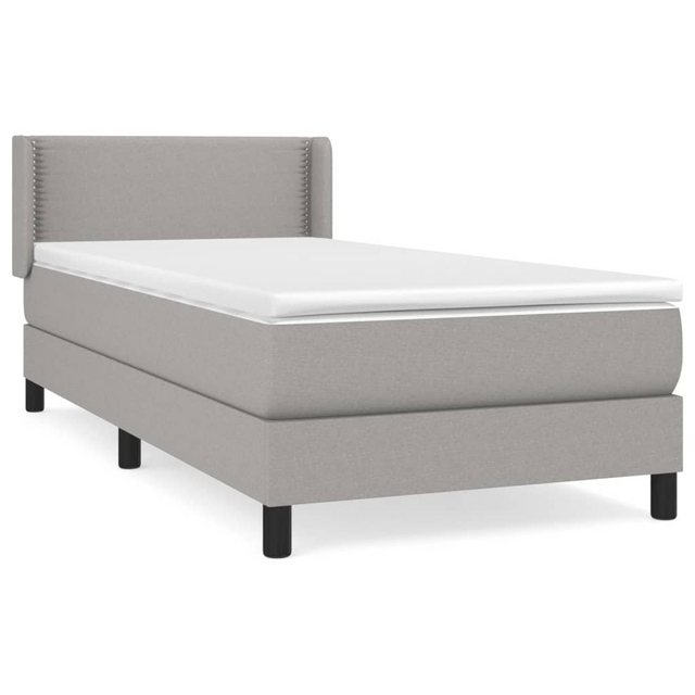 furnicato Bett Boxspringbett mit Matratze Hellgrau 90x190 cm Stoff (1-tlg) günstig online kaufen