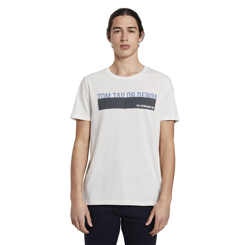 Tom Tailor Print Kurzärmeliges T-shirt S Blanc De Blanc White günstig online kaufen