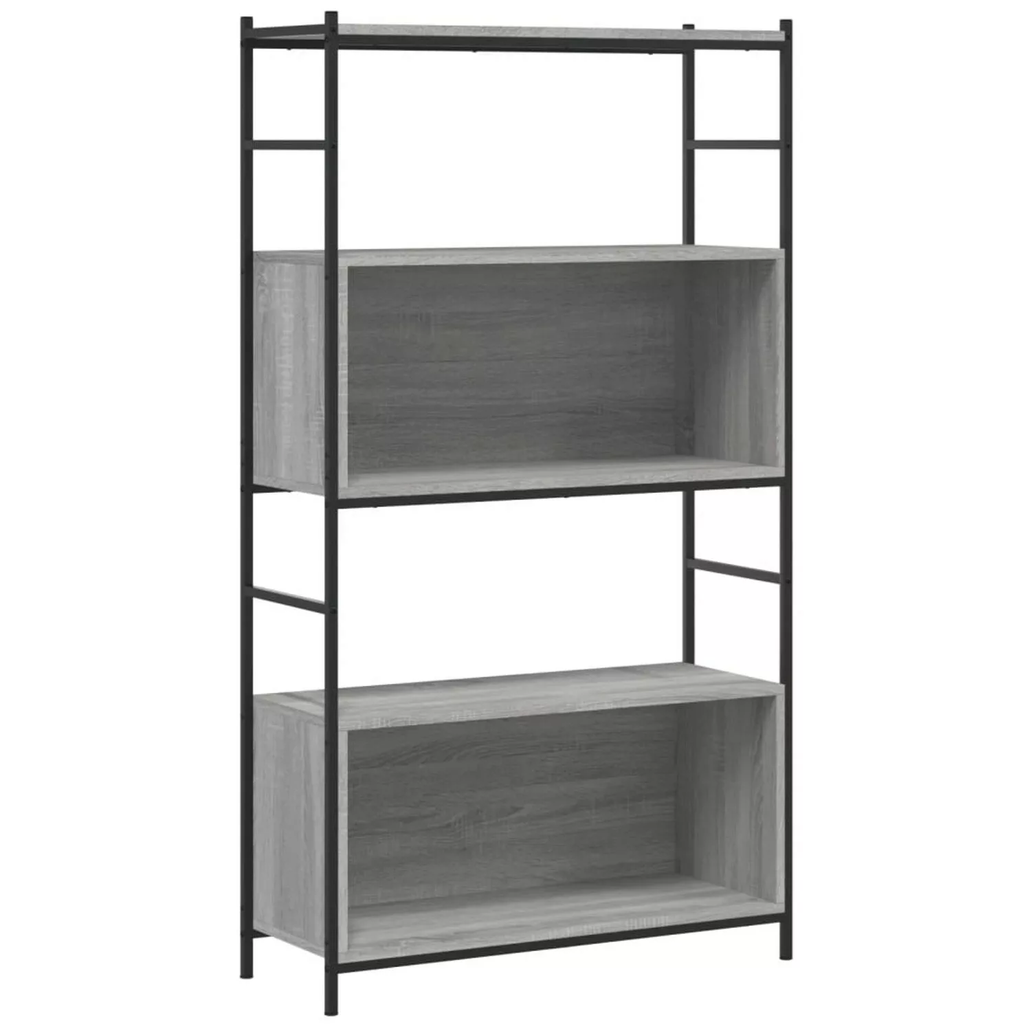 VidaXL Bücherregal Grau Sonoma 80x30x145,5 cm Holzwerkstoff und Eisen günstig online kaufen