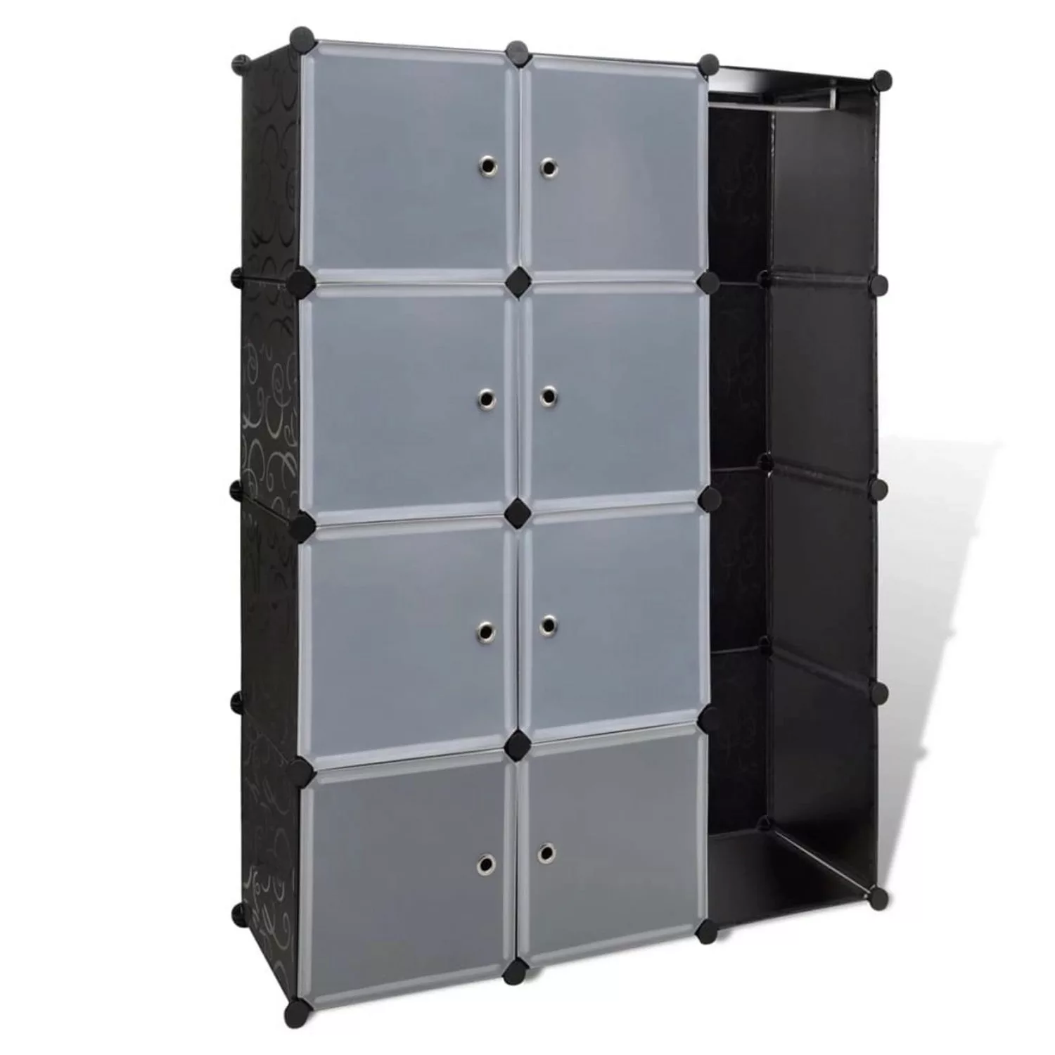 vidaXL Modularer Schrank mit 9 Fächern 37×115×150 cm Schwarz und Weiß günstig online kaufen
