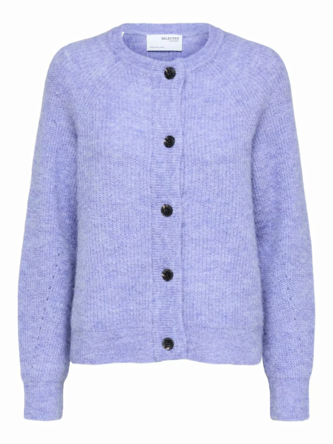 SELECTED Wollmix Strickjacke Damen Violett günstig online kaufen