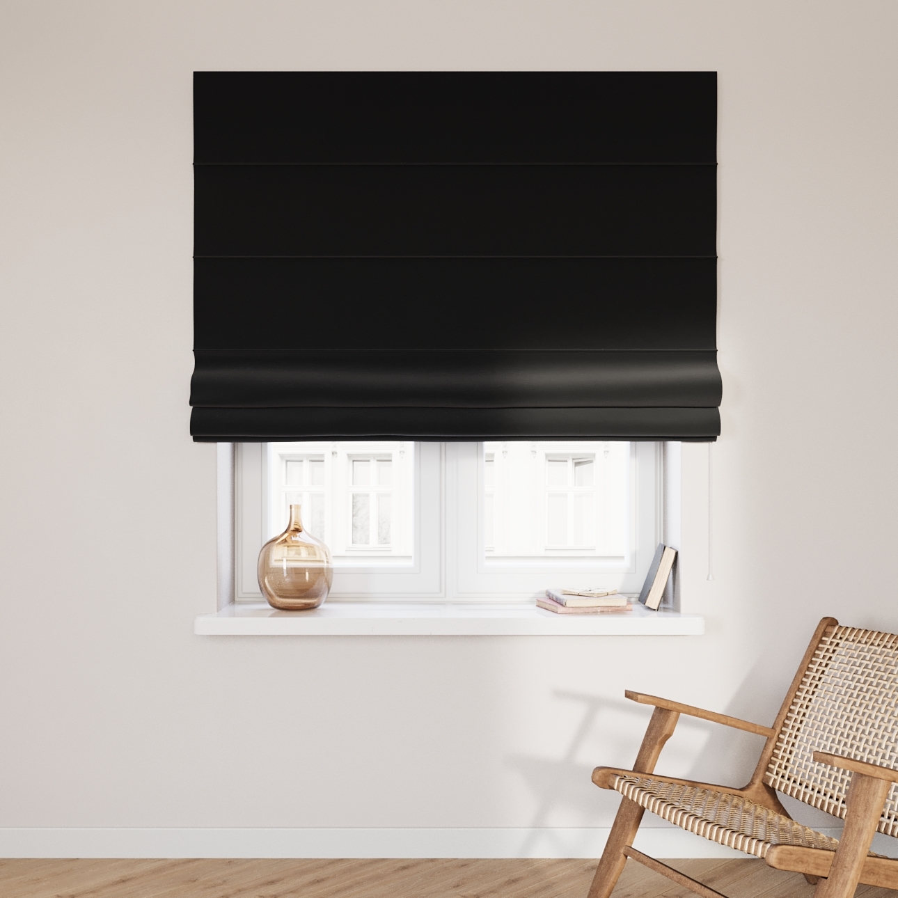 Dekoria Raffrollo Capri, schwarz, 120 x 150 cm günstig online kaufen