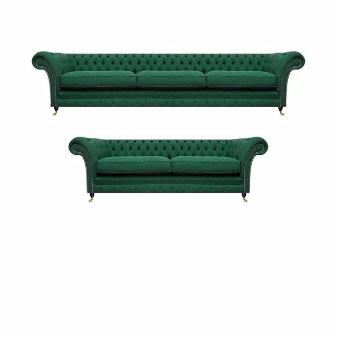 JVmoebel Chesterfield-Sofa Set Luxus Komplett 3tlg Chesterfield Polstermöbe günstig online kaufen