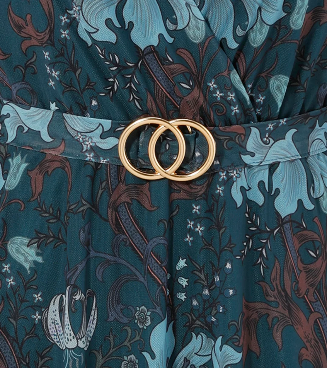 Aniston CASUAL Blusenkleid, mit dekorativer Brosche am fixiertem Bindegürte günstig online kaufen