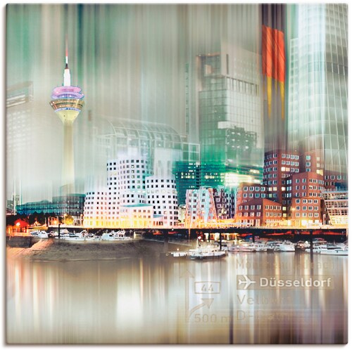 Artland Leinwandbild »Düsseldorf Skyline Collage V«, Deutschland, (1 St.), günstig online kaufen