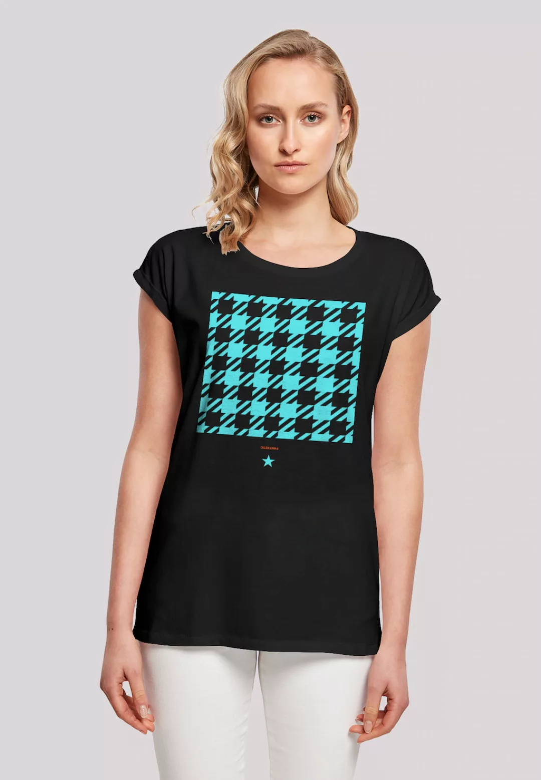 F4NT4STIC T-Shirt "Hahnentritt Karo blau", Print günstig online kaufen