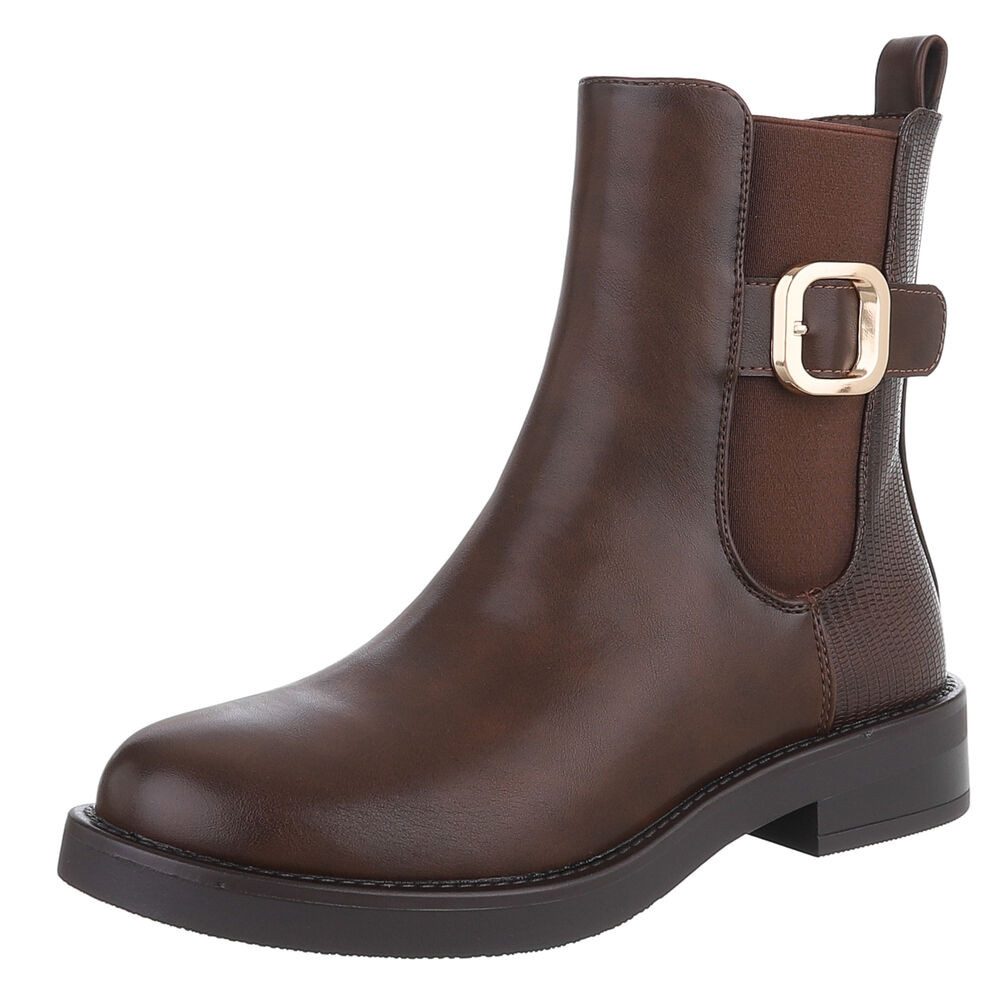 Ital-Design Elegante schwarze Stiefelette mit Schnalle günstig online kaufen