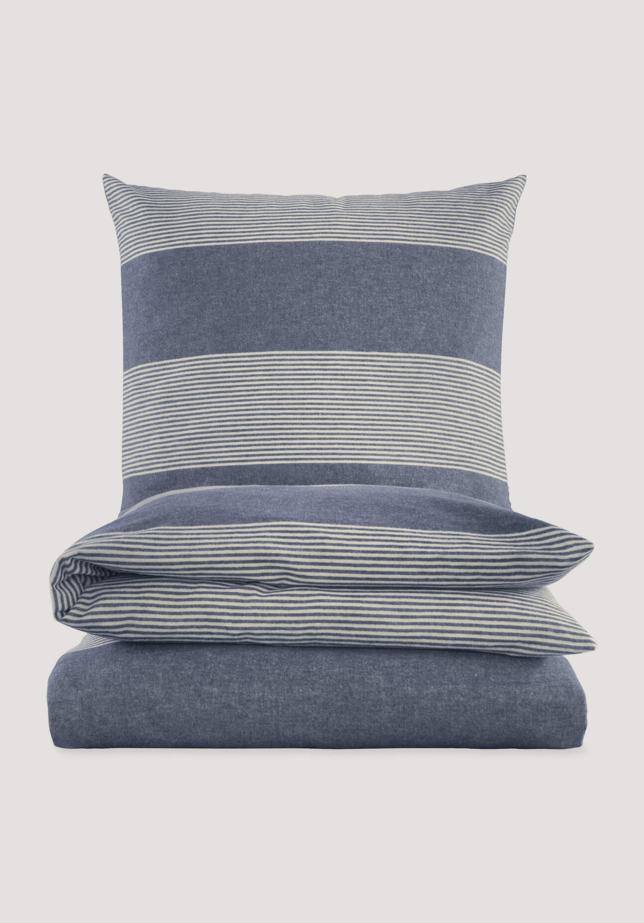hessnatur Biber Bettwäsche-Set SEON aus Bio-Baumwolle - blau - Größe 155x22 günstig online kaufen
