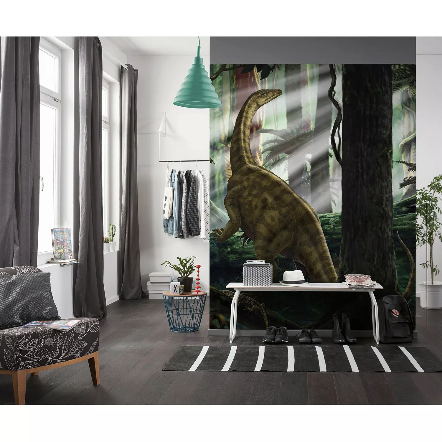 KOMAR Vlies Fototapete - Riojasaurus Forest - Größe 250 x 280 cm mehrfarbig günstig online kaufen