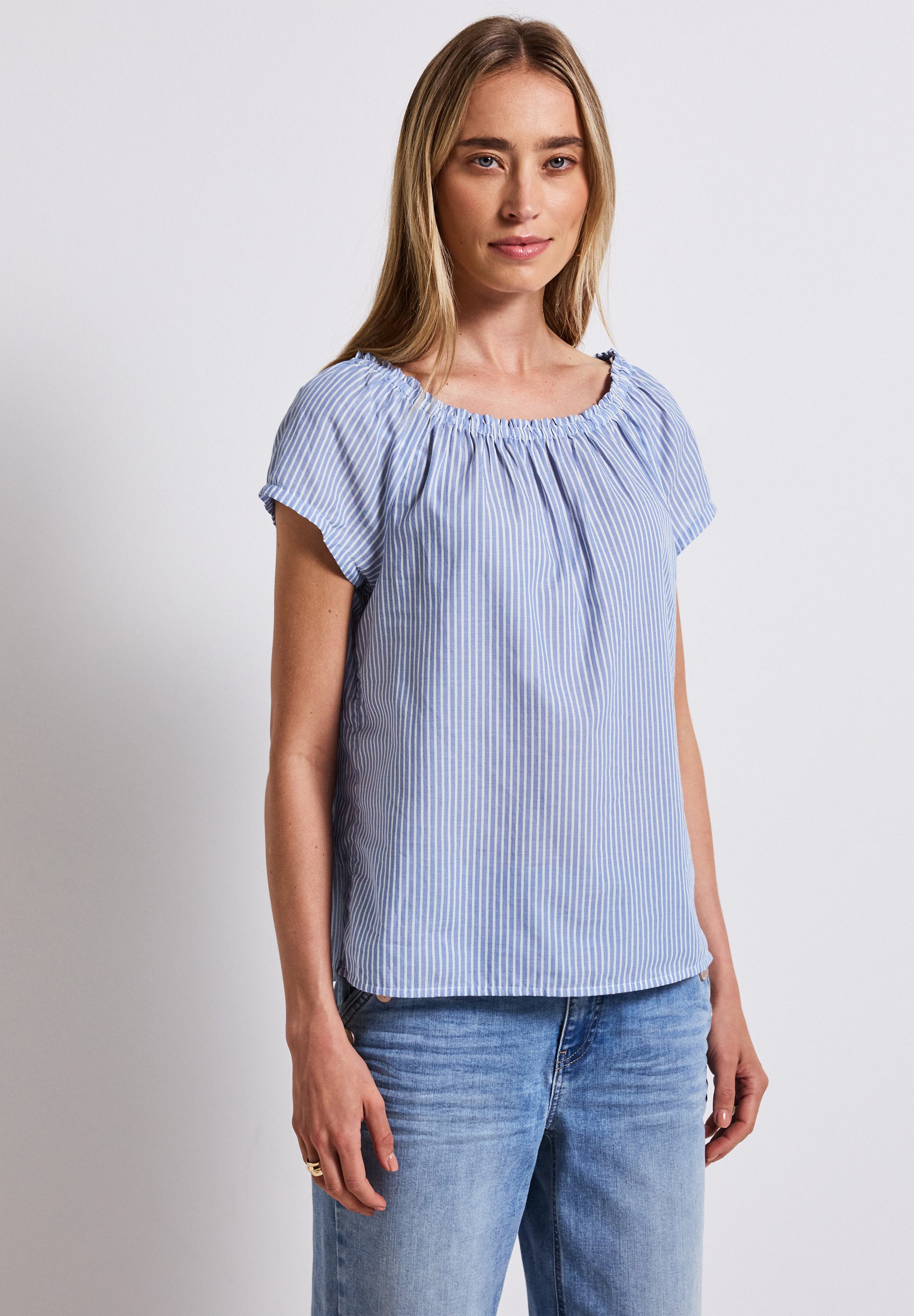 STREET ONE Carmenbluse aus reiner Baumwolle günstig online kaufen
